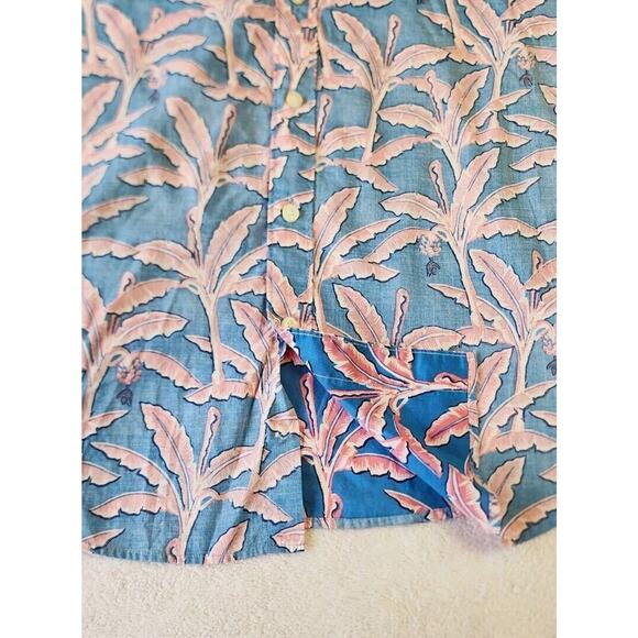 American Rag Reverse Print Tropical Banana Palm Floral Hawaiian Shirt Sz Small - Picture 8 of 9